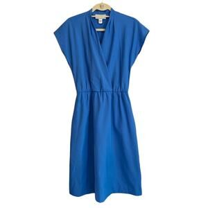 Pedestal Mock Wrap Dress Blue 12